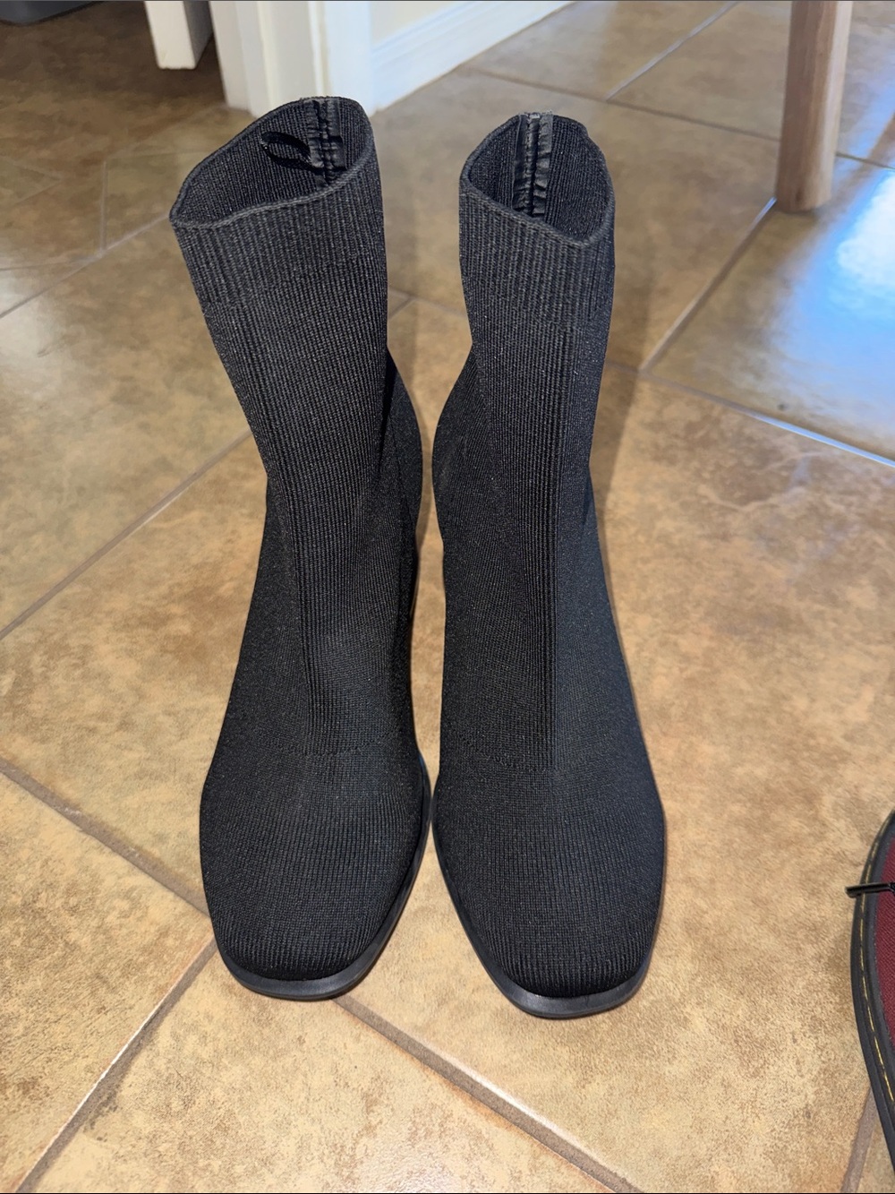 MIA Black Knit Sock Booties - Unbranded